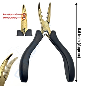 Kit Profesional de Herramientas para Extensiones de Cabello de Acero Inoxidable, Alicates Curvos de 2 Orificios, Gancho de Tracción, Pinzas de Sujeción Tipo Cocodrilo |   Cigüeña - Product Image 3