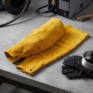 JNM SAFETY Mangas de Protección para Brazos de Cuero Vacuno de Primera Calidad, Resistentes al Calor y Chispas, Nivel de Corte ANSI 2 - Product Image 5