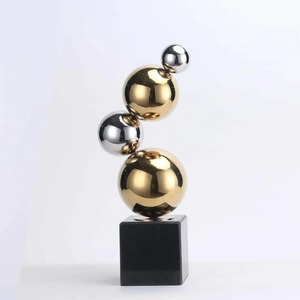 Decorative Metal Balls Table <b>Objects</b> Modern Home Decor Spheres Perfect For Coffee Table And Centerpiece Styling Accent - Product Image 2