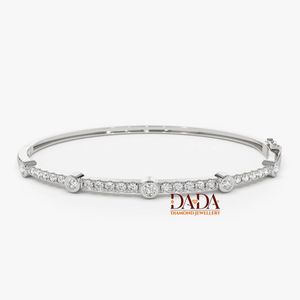 Lab Grown Diamond <b>Bangle</b> <b>Bracelet</b> for Women Elegant Bezel Set Diamond <b>Bracelet</b> Minimalist Fine Jewelry Stackable Wedding Gift - Product Image 4