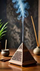 Quemador de incienso de madera minimalista diseñado para hogares modernos que buscan rituales de fragancia tradicionales. - Product Image 3