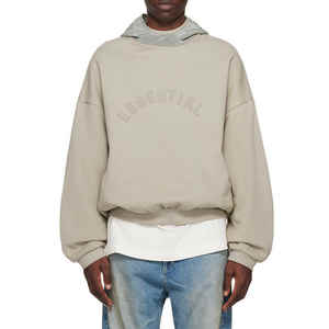 Sudaderas con capucha de 2 capas para hombre de alta calidad, jersey de rizo de algodón de doble capa, sudaderas con capucha recortadas esenciales con estampado en relieve - Product Image 6