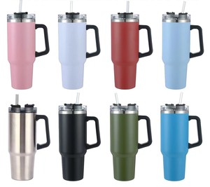 Thermos de voiture extérieur moderne en acier inoxydable de 40 oz, grande capacité, isolation à double paroi, avec paille, idéal pour les cadeaux d'affaires - Product Image 6