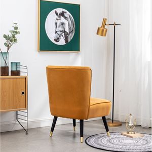 Poltrona Decorativa Elon in Velluto Dorato Contemporaneo per Soggiorno - Product Image 5