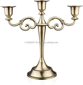 Candelabros decorativos de aluminio de estilo antiguo perfectos para bodas y elegantes centros de mesa de decoración del hogar en temas vintage - Product Image 4
