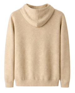 Sweat-shirt à capuche personnalisé pour homme, beige, en molleton de coton, à manches longues, décontracté, avec cordon de serrage, streetwear d'hiver - Product Image 5