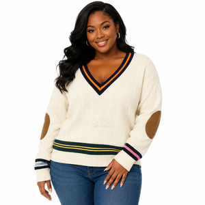 Suéter Casual de Acrílico con Contraste de Color y Diseño de Bloques de Color de la Hermandad Femenina Cosh International, Manga Larga, Largo Regular, Patrón Sólido - Product Image 1