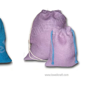 ถุงผ้าป่านจู๊ตแบบมีเชือกผูก ดีไซน์ทันสมัย พร้อมหน้าต่างใส พิมพ์ลายได้ตามต้องการ แบบพับได้ สำหรับใส่ของขวัญหรือสินค้า - Product Image 1