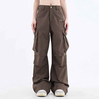 Pantalon cargo décontracté pour femme, style streetwear, multipoches, pour le fitness et le jogging