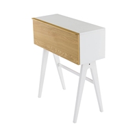 Escritorio de Estudio de Madera Duradero y Minimalista LUOOMA con Gabinete de Almacenamiento Modelo 123015 para Dormitorio, Sala de Estar o SOHO