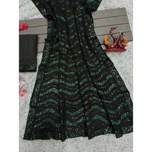 Magnifique sari pour femmes pour les fêtes avec des broderies de sequins - Product Image 3