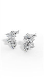 Luxury Multi Stone Rose Gold <b>Stud</b> <b>Earrings</b> Marquise Pear Cut Synthetic Lab Grown IGI Certified <b>Fine</b> Jewelry Wholesale Diamond - Product Image 3