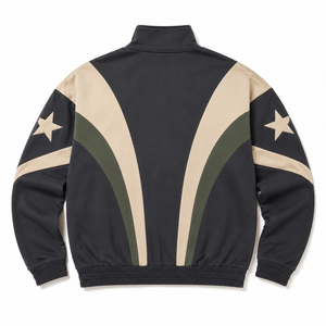 Custom Retro Color Block Nylon <b>Track</b> <b>Jacket</b> <b>Men</b> Full Zip Oversized Streetwear Sports Windbreaker OEM Wholesale USA - Product Image 3