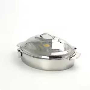 Luxury Gold Stainless Steel Sphere Chafing Dish Insulated Hot <b>Pot</b> Food Warmer Serving Bowl With Artistic Laser Cut Base <b>Lid</b> - Product Image 5