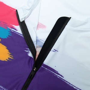 Maillot de cyclisme pour homme avec logo personnalisé, motif abstrait à effets de pinceaux, imprimé par sublimation, manches courtes, fermeture éclair, pour le vélo - Product Image 5