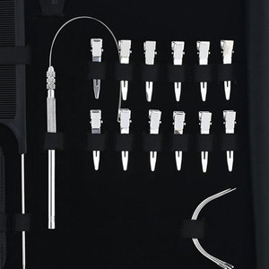 Gold Micro Ring Tool Kit Hair Extension Tools Stainless Steel Loop Tool Hook <b>Needle</b> Professional Micro <b>Bead</b> Extension Pliers Kit - Product Image 5