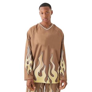 Camisetas de Manga Larga para Hombre, Diseño Lava, Sublimación, Cuello en V, Corte Regular, Estilo Urbano, Moda 2026, 100% Algodón, de la Mejor Calidad - Product Image 1