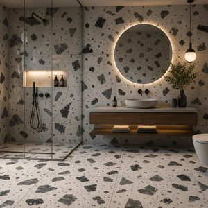 Baldosas de Porcelana Terrazo 6024 de 60x120cm, Acabado Mate, Imitación Piedra, Antideslizantes, para Uso Interior - Product Image 6