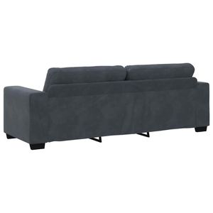 Sofá de 3 Plazas en Terciopelo Gris Oscuro de 220x78x80 cm para Salón - Product Image 6