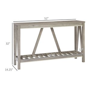 Consolle Rustica Stile Fattoria con Ripiano Grigio, in Legno Massello, Design Minimalista, Ideale per Ingresso e Hotel - Product Image 3