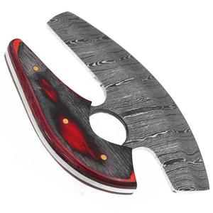 Hache à pizza en acier Damas de haute qualité avec une poignée à motifs magnifiques pour une utilisation confortable et des performances durables - Product Image 2