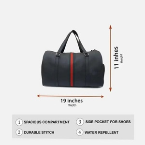 Sac de voyage en cuir véritable de luxe avec grande capacité de rangement, coutures de qualité supérieure et design élégant pour week-end - Product Image 3