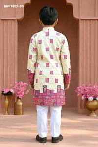 Kurta-Payjama de Rayón de Primera Calidad con Bordado Chickankari, Manga Larga, Bolsillo en un Solo Lado, Colección para Niños, Proveedor Indio - Product Image 3