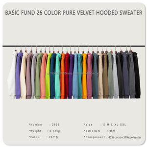 Sweat-shirt à capuche unisexe de marque tendance, automne-hiver, 330g, surdimensionné, couleur unie, polaire, Pakistan - Product Image 5