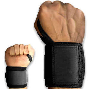 Sangles de soutien pour poignets en polyester et coton de haute qualité avec fermeture auto-agrippante pour l'entraînement de force, la musculation et l'haltérophilie - Product Image 1
