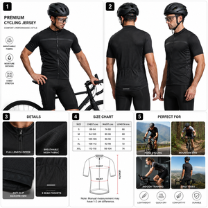Custom Men's Printed Quick Dry Anti-Bacterial Bicycle Jersey Set Breathable Summer Short Sleeve <b>Road</b> Riding ODM Design OEM - Product Image 5