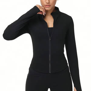 Chaqueta de yoga moderna para mujer, ligera, transpirable, deportiva, con cremallera completa, ajustada, para yoga, fitness y entrenamiento. - Product Image 1
