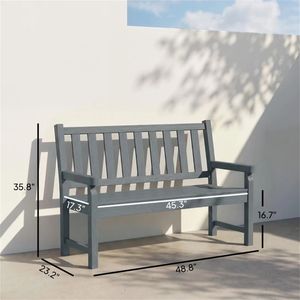 Panca da Giardino Doppia Grigia, Sedia da Patio per Parco o Giardino - Product Image 6