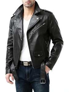 Veste coupe-vent en cuir haut de gamme pour homme, design en cuir de mouton, mode urbaine masculine en cuir de mouton - Product Image 6