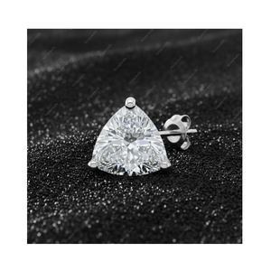 Cadeaux de Noël, diamant de laboratoire certifié GIA IGI, 3,0 ct, taille trillion, or fin, plaqué argent sterling 925, boucles d'oreilles pour lui et elle - Product Image 1