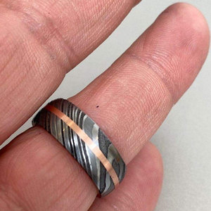 Anillo de Acero de Damasco Premium Hecho a Mano, Joyería de Estilo Rústico para Hombres y Mujeres - Product Image 5