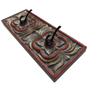 Decoración de Pared de Madera Tallada Smart Art, 2 Ganchos, Porta Llaves de Pared, Perchero de Pared para Ropa, Estantes de Almacenamiento de Pared de Madera Sintética - Product Image 3