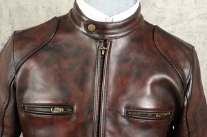 Men's Vintage Distressed Genuine Cowhide Leather Motorcycle Biker <b>Jacket</b> Custom Logo Streetwear Cafe <b>Racer</b> Retro Winter <b>Jacket</b> - Product Image 5