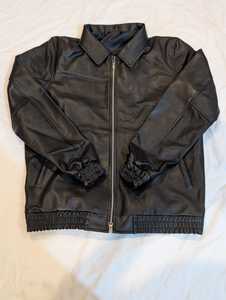 Ensemble de survêtement en cuir véritable de haute qualité pour homme, veste de jogging et pantalon en cuir véritable de couleur noire - Product Image 2