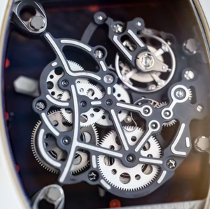 Montre mécanique de luxe pour homme, en céramique blanche, bracelet en caoutchouc, 44 mm, étanche 30 m. - Product Image 5