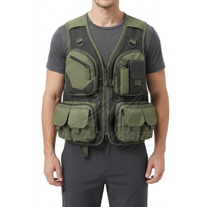 Chaleco de Pesca para Hombre, Ligero, con Cierre Frontal, Múltiples Bolsillos, Ropa de Pesca, Prenda Utilitaria para Exteriores, Ajuste Ajustable, Suministro Directo de Fábrica - Product Image 5