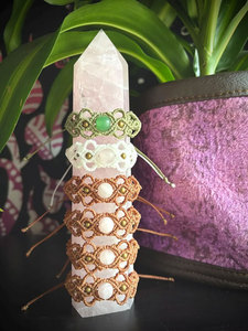 Handmade Macrame Tiger Eye <b>Bracelet</b> Natural Brown Gemstone Purple Cord <b>Adjustable</b> Boho Healing Jewelry for Women - Product Image 3