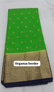 Tela de Organza Suave de Primera Calidad al por Mayor, Material de Organza Lisa Teñida de Lujo para Elegantes Saris, Vestidos de Noche, Exportador - Product Image 2