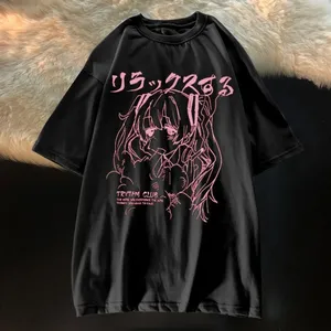Camiseta Vintage para Hombre con Gráfico de Anime, Diseño de Chica Manga Japonesa, Estilo Harajuku, Talla Grande, Algodón - Product Image 4