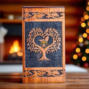 AYAANS Rosewood wooden Hand Carved Wooden Hot Selling cremation Urn Box for Adult Ashes Wholesale Cremation Urns (6X6X11)IN - Product Image 3