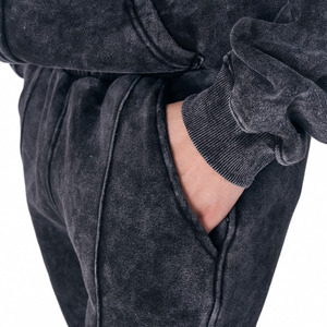 Conjunto de Sudadera con Capucha y Pantalones Urban Dynasty Dark Legacy 1999 de Algodón Lavado, Ropa Deportiva para Hombre, Corte Holgado, Color Gris - Product Image 6