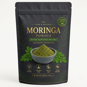Poudre d'extrait de feuille de Moringa 100% naturelle, pure, pour la gestion du poids et comme complément alimentaire, fournie directement par l'usine. - Product Image 1