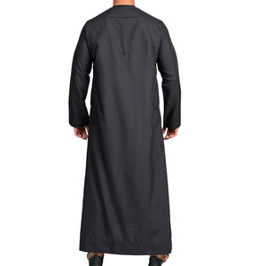 Abelin Saudi <b>Thobe</b> Jubbah <b>Men</b> Solid Modest Four-Way Stretch Plus Size Thermal Breathable Quick Dry Long Sleeve Wholesale - Product Image 6