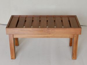 Tabouret de douche moderne en teck pour salle de bain et usage extérieur - Product Image 2