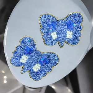 Posavasos Artesanal con Cuentas, Posavasos Bordado con Forma de Mariposa, Cubre Vasos, Mantel Individual para Mesa de Comedor, Color Personalizado - Product Image 6