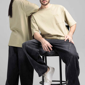 Camiseta de Corte Holgado para Hombre, Algodón Grueso, Estilo Casual, Moda Informal, Proveedor de Ropa de Marca Privada, Venta al Por Mayor - Product Image 4